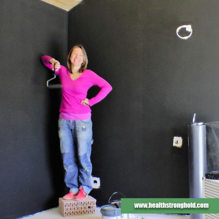 Amateur application of T98 shielding paint against EMF radiation